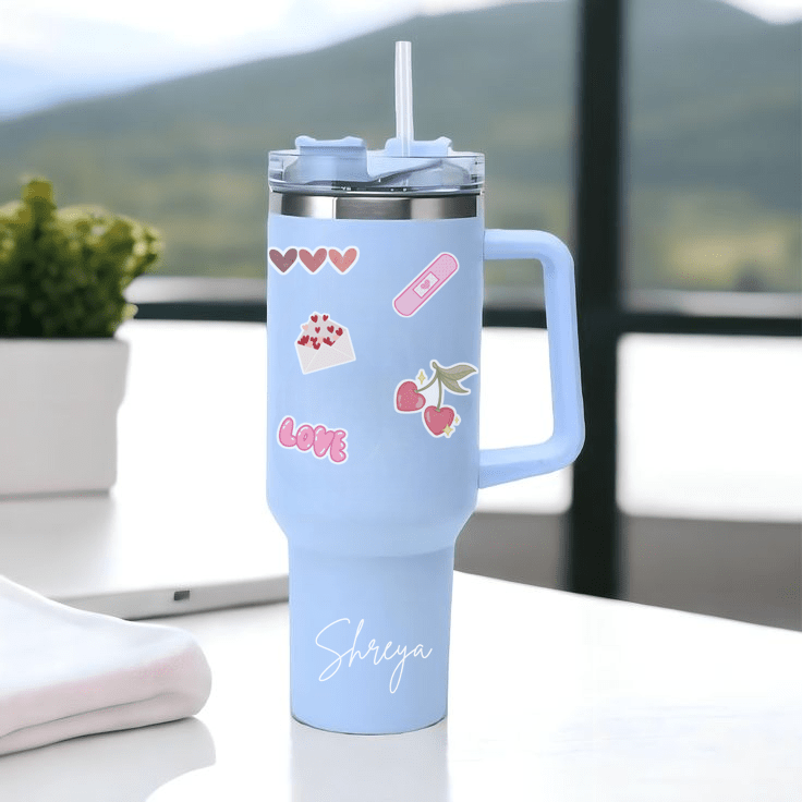 AestheticWrap™ Tumbler with Straw & Lid - Memories Insite